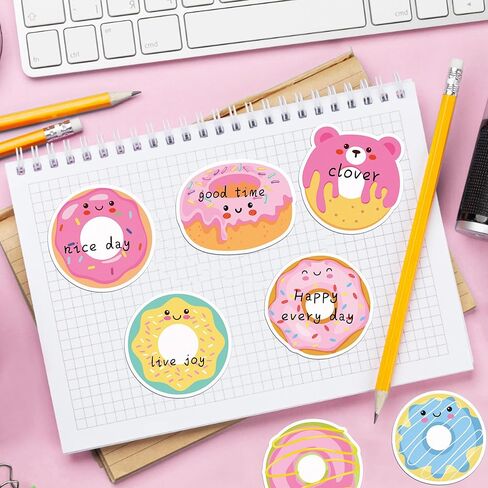 240 Pages Donut Sticky Notes Set - 12 Donut Designs Self-Sticky Notepads with Cute and Colorful Donuts Designs for Writing Memos, Reminders, and Notes, Donuts Party Favors, Holiday Appreciation Gifts in Kuwait