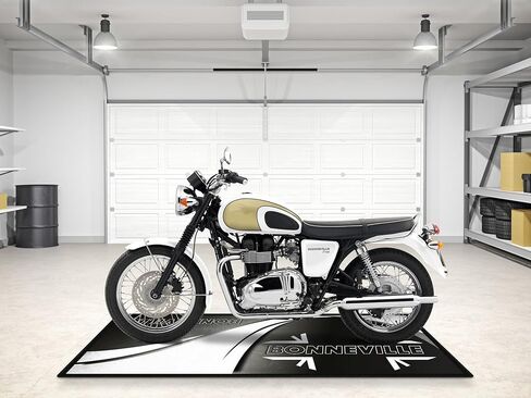 MPM Motorcycle Mat for Bonneville Models Washable Non-Slip Oil & Water Resistant Parking Pitmat for Garage, Showroom, Workshop Use | Size 2: 102 x 47/260 x 120 cm in Saudi Arabia