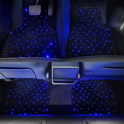 Starlight LED Car Floor Mats, Multi-Color Changing Illuminated Carpet, Button & App Control, 5V USB Powered, Waterproof & Washable, Non-Slip, All-Weather, Universal Fit for Cars, SUVs, Trucks in Saudi Arabia