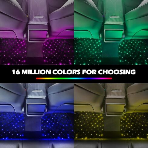 Starlight LED Car Floor Mats, Multi-Color Changing Illuminated Carpet, Button & App Control, 5V USB Powered, Waterproof & Washable, Non-Slip, All-Weather, Universal Fit for Cars, SUVs, Trucks in Saudi Arabia
