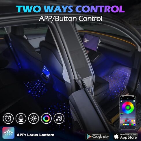 Starlight LED Car Floor Mats, Multi-Color Changing Illuminated Carpet, Button & App Control, 5V USB Powered, Waterproof & Washable, Non-Slip, All-Weather, Universal Fit for Cars, SUVs, Trucks in Saudi Arabia