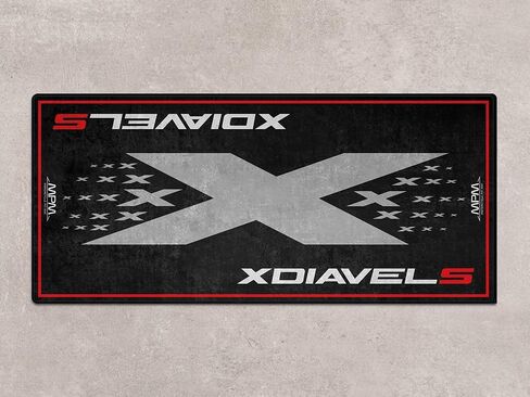 Parking Mat for XDiavel S Motorcycle Models, Display and Pit Mat, Washable Non-Slip Garage and Showroom Floor Mat, Rug (Size 2: 102 x 47/260 x 120 cm) in Saudi Arabia