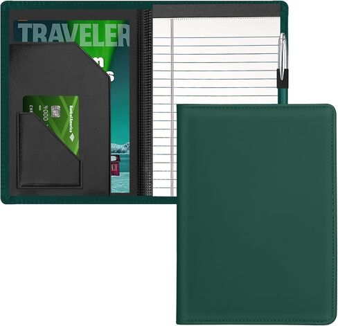 Junior Padfolio Folder - A5 Portfolio Binder Case with 5 x 8 Writing Pad and Interior Storage Pocket Executive Business Organizer for Men Women, Black in Kuwait