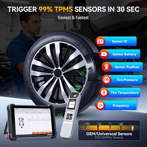 مجموعات THINKSCAN 689BT TPMS، أداة تشخيص الماسح الضوئي obd2 الاحترافية مع TPMS، أداة استشعار التنشيط/القراءة/التعلم مع VENU iPro، أجهزة استشعار البرمجة (حزمة في 315/433 ميجا هرتز VENU5) فقط in Kuwait