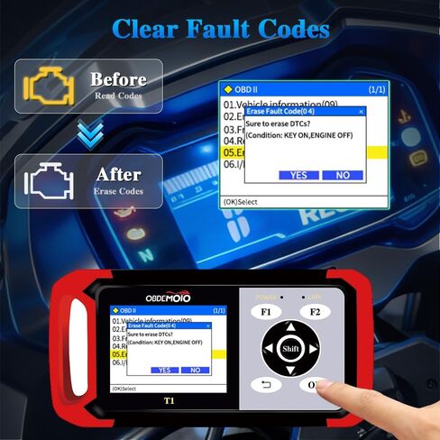 T1 Motorcycle Scanner, OBD2 Euro 5 Motorcycle Scan Tool, 3.5'' LCD Diagnostic Tool with ABS ECU Scan, Battery Test and Service Reset for Honda Yamaha Kawasaki Suzuki KTM CFMOTO Vespa in Saudi Arabia