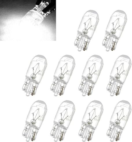 10 PCS T20 1891/77443 Brake Light Bulb, 12V 21/5W Dual Filament Turn Signal and Tail Light Bulb Replacement, Universal for Most Cars, Trucks, SUVs (White # T20) in Kuwait