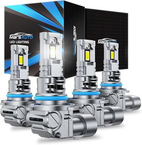 Marsauto 9005/HB3 ضوء أبيض، 90000LM 800% ساطع 6500K أبيض بارد 60000+ ساعة، 5 دقائق Plug-N-Play، 2 حزمة in Kuwait
