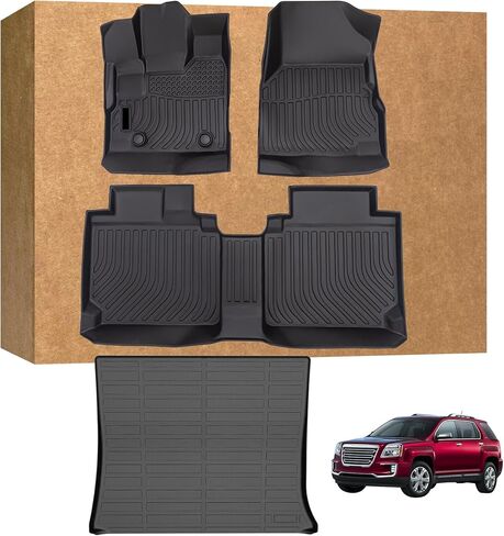 سجادات أرضية لسيارة GMC Terrain 2012-2017 وChevrolet Chevy Equinox 2012-2017، TPE مقاومة للماء وغير قابلة للانزلاق وحماية من جميع الأحوال الجوية مخصصة (سجادات الأرضية وبطانة الحمولة) in Kuwait