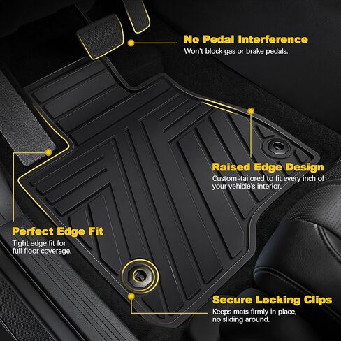 All Weather Floor Mats Custom Fit for Toyota Tacoma 2024-2026 (Not fit Hybrid) Waterproof Heavy Duty Anti-Slip Car Mats, 1st & 2nd Row Full Black in Saudi Arabia