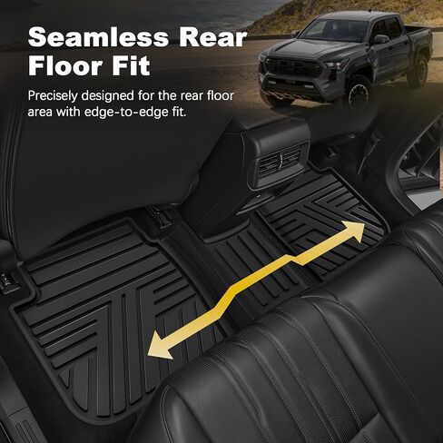 All Weather Floor Mats Custom Fit for Toyota Tacoma 2024-2026 (Not fit Hybrid) Waterproof Heavy Duty Anti-Slip Car Mats, 1st & 2nd Row Full Black in Saudi Arabia