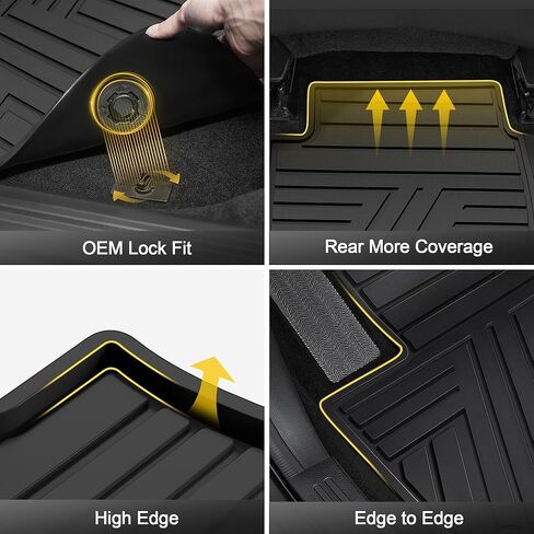 All Weather Floor Mats Custom Fit for Toyota Tacoma 2024-2026 (Not fit Hybrid) Waterproof Heavy Duty Anti-Slip Car Mats, 1st & 2nd Row Full Black in Saudi Arabia
