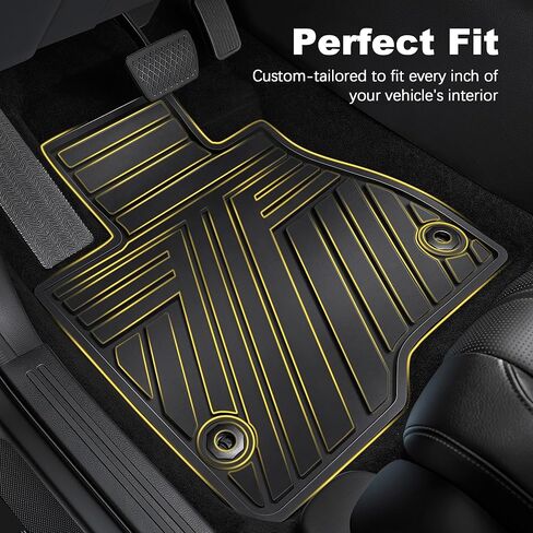 All Weather Floor Mats Custom Fit for Toyota Tacoma 2024-2026 (Not fit Hybrid) Waterproof Heavy Duty Anti-Slip Car Mats, 1st & 2nd Row Full Black in Saudi Arabia