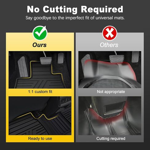 All Weather Floor Mats Custom Fit for Toyota Tacoma 2024-2026 (Not fit Hybrid) Waterproof Heavy Duty Anti-Slip Car Mats, 1st & 2nd Row Full Black in Saudi Arabia