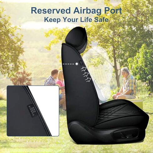 TTX LIGHTING Full Set Car Seat Covers Fit for Hyundai Santa Fe 2007-2026 Automotive 5 Seat Cover Protector Waterproof Faux Leather Seat Covers Cushion with Airbag Compatible(5 Seat,Black) in Kuwait