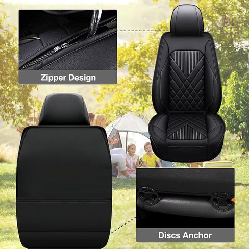 TTX LIGHTING Full Set Car Seat Covers Fit for Hyundai Santa Fe 2007-2026 Automotive 5 Seat Cover Protector Waterproof Faux Leather Seat Covers Cushion with Airbag Compatible(5 Seat,Black) in Kuwait
