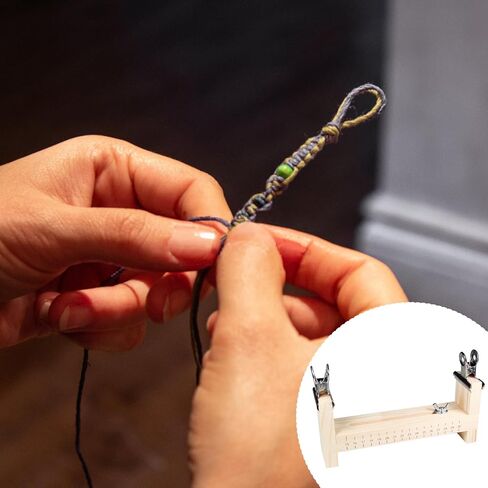 Utoolmart الخشب سوار الرقصة، قابل للتعديل طول Paracord الرقصة صانع سوار DIY اليد الحياكة صانع معصمه للأساور القلائد سيارة الشنق مع 2 المشابك in Kuwait