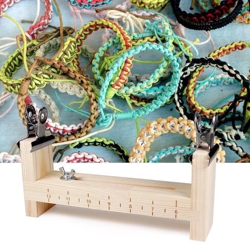 Utoolmart الخشب سوار الرقصة، قابل للتعديل طول Paracord الرقصة صانع سوار DIY اليد الحياكة صانع معصمه للأساور القلائد سيارة الشنق مع 2 المشابك in Kuwait