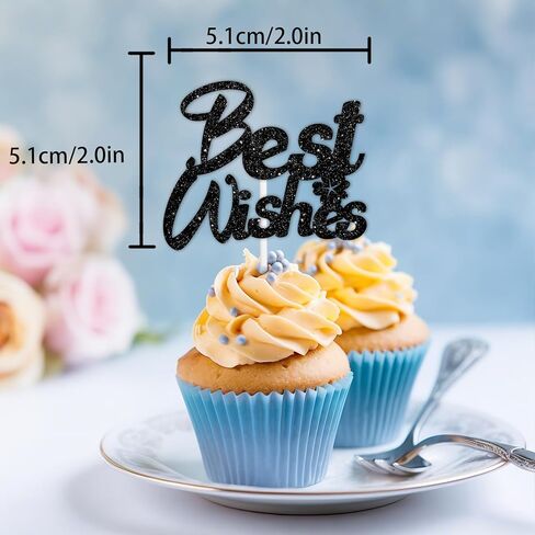 18pcs بريق أسود صورة ظلية وداعا وداعا كب كيك توبر يهتف للتقاعد التخرج يختار موضوع الذكرى السنوية حزب الديكور للرجال النساء عيد ميلاد سعيد ديكور لوازم in Kuwait