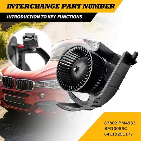 HVAC سخان منفاخ المحرك الجمعية متوافق مع X5 2014 2016 2017 2018 X6 2015-2019 3.0L 4.4L استبدال 64119291177 PM4933 BM10055C in Kuwait
