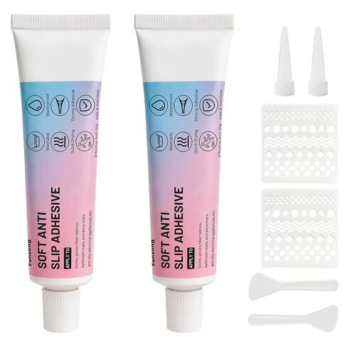 Sock Stop Anti-Slip Glue for Clothes & Socks, Clear Silicone Fabric Gripper Adhesive, Washable Non-Slip Coating for Rug, Carpet and Slipper Soles Repair (50ml x 2) in Saudi Arabia