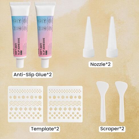 Sock Stop Anti-Slip Glue for Clothes & Socks, Clear Silicone Fabric Gripper Adhesive, Washable Non-Slip Coating for Rug, Carpet and Slipper Soles Repair (50ml x 2) in Saudi Arabia