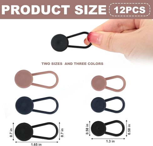 12PCS Button Extenders for Jeans - Pants Button Extender for Women & Men - Expand Waistband by 1-1.4 Inches - 3 Colors (Black, Blue, Khaki) in Saudi Arabia