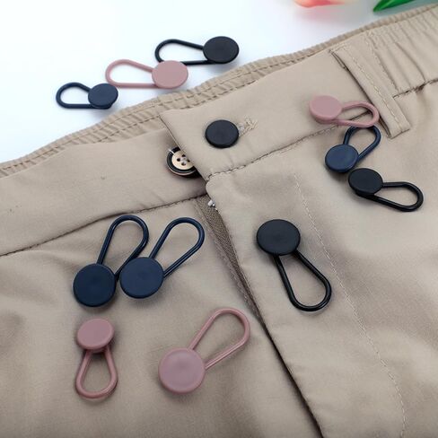 12PCS Button Extenders for Jeans - Pants Button Extender for Women & Men - Expand Waistband by 1-1.4 Inches - 3 Colors (Black, Blue, Khaki) in Saudi Arabia
