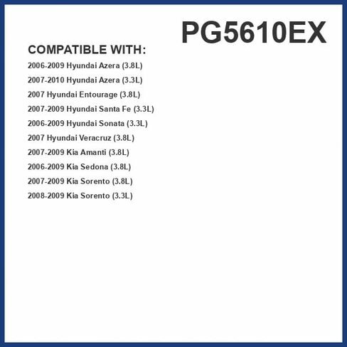 فلتر زيت بريميوم جارد طويل العمر يصل إلى 10 آلاف ميل PG5610EX | يناسب 2007-2009 هيونداي سانتا في، 2006-2010 سوناتا، 2006-2009 كيا سيدونا، 2006-2009 هيونداي أزيرا، 2008-2009 كيا سورينتو in Kuwait