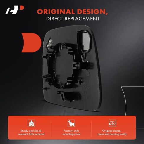 زجاج مرآة ساخن على الجانب الأيسر من السائق A-Premium متوافق مع Dodge Durango 2011-2023 & Jeep Grand Cherokee 2011-2021، Grand Cherokee WK 2022، زجاج مرآة جانبية للرؤية الخلفية، استبدال # 68092051AB in Kuwait