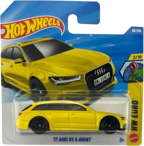 Hot Wheels - '17 Audi RS 6 Avant - JJJ33 - HW Euro 2/10 - بطاقة قصيرة - أصفر - McLaren Hypercar - نموذج مرخص رسميًا - Mattel 2026 (66/250) - 1:64 in Kuwait