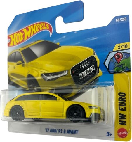 Hot Wheels - '17 Audi RS 6 Avant - JJJ33 - HW Euro 2/10 - بطاقة قصيرة - أصفر - McLaren Hypercar - نموذج مرخص رسميًا - Mattel 2026 (66/250) - 1:64 in Kuwait