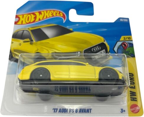 Hot Wheels - '17 Audi RS 6 Avant - JJJ33 - HW Euro 2/10 - بطاقة قصيرة - أصفر - McLaren Hypercar - نموذج مرخص رسميًا - Mattel 2026 (66/250) - 1:64 in Kuwait