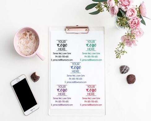 Office Address Stamp with Business Logo - Return Address or Your Company Information! Choose Your Ink Color - Size 1 5/8 x 1 5/8. (Purple) in Saudi Arabia