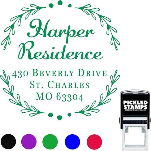 10+ Designs to Choose!!! Round Address Stamp Customized Self Inking Return Address Mail Stamper Professional Business Circle Large Personalized Stamp Prime in Saudi Arabia