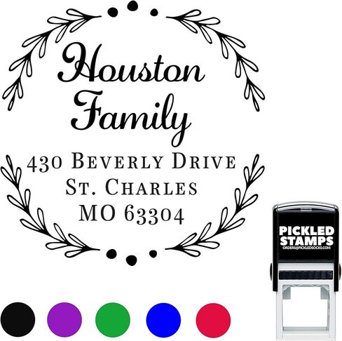 10+ Designs to Choose!!! Round Address Stamp Customized Self Inking Return Address Mail Stamper Professional Business Circle Large Personalized Stamp Prime in Saudi Arabia