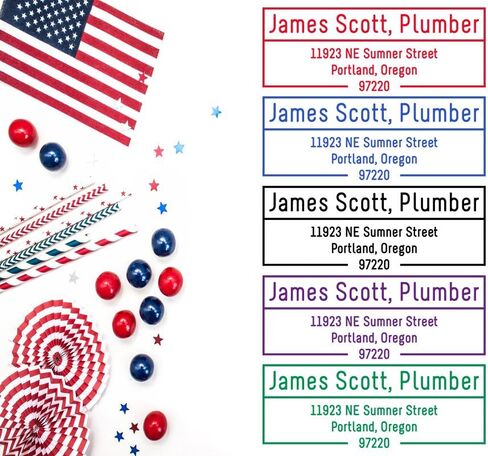 Customized Stamper, Address Stamp Business Style, 3 Lines. Self Inking Professional Font. Variety of 5 Ink Colors, Size Approx. 7/8" x 2 3/8", with Border Frame Around Text. in Saudi Arabia
