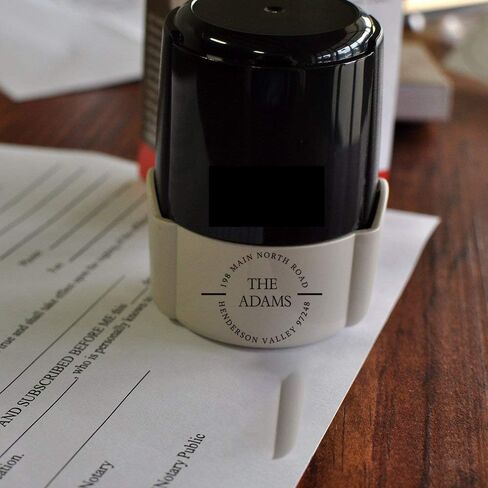 Name and Address Stamp Customized Self Inking Return Address Mail Stamper Professional Business Circle Large Personalized Stamp Prime (The Crouchs) in Saudi Arabia
