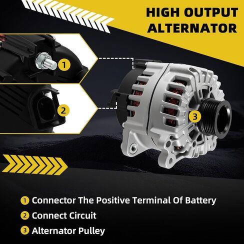 FG23S065 06E903023B Alternator Compatible with Audi Q7 2013 2014 2015 V6 3.0L GAS Supercharged 12V 220A CW 6-Groove Replace 11821 6E903023B A3123 439816 440470 in Kuwait