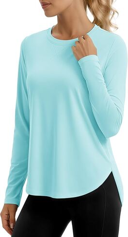 MAGCOMSEN Women's UPF 50+ UV Protection Long Sleeve Sun Shirt Quick Dry Shirts for Workout Athletic Gym Hiking Tops in Saudi Arabia