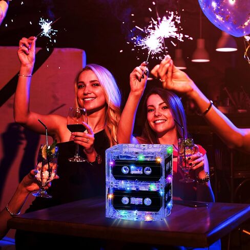 Relaxweex 6 مجموعات 80s 90s متوهجة الجدة شريط كاسيت دلو المركزية 80s لوازم الحفلات 90s موضوع حفلة عيد ميلاد لوازم ضوء شريط كاسيت ديكور الطاولة للموسيقى الرجعية الهيب هوب 1980 1990 الحدث in Kuwait