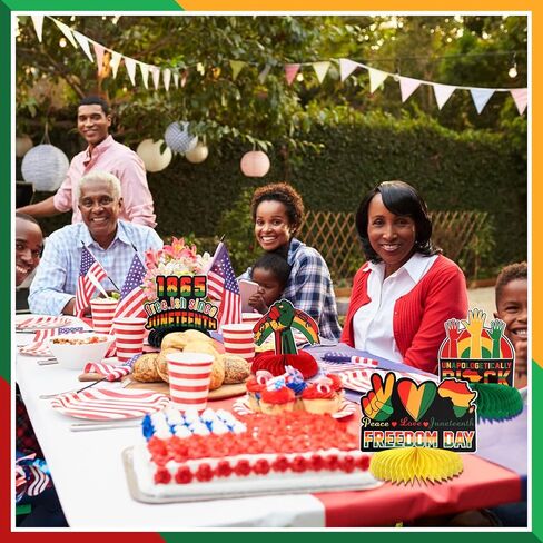 TaoBary 9 Pcs Juneteenth Day Honeycomb Centerpieces Juneteenth Decorations Table Decoration for Happy Juneteenth Day Freedom Day Black African American Independence 1865 Black History Party Decoration in Saudi Arabia