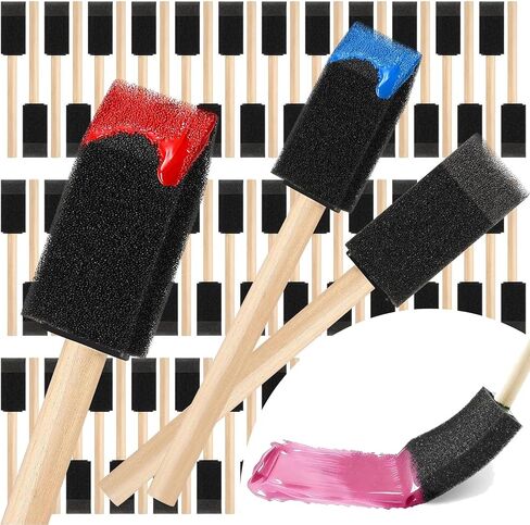 Bulk 240-Pack 1 Inch Foam Brushes, Wood Handle Sponge Paint Brushes for Acrylic Painting, Staining, Crafts & Mod Podge in Saudi Arabia