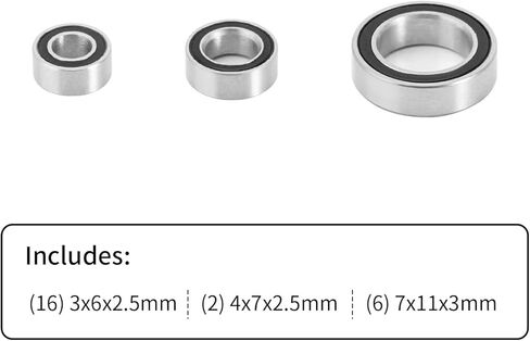 RC Repair Parts Compatible with FMS for FCX24 1/24 RC Crawler Car Upgrade Modification Accessories Parts 24PCS Sealed Steel Bearing Kit in Saudi Arabia