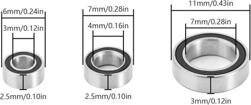 RC Repair Parts Compatible with FMS for FCX24 1/24 RC Crawler Car Upgrade Modification Accessories Parts 24PCS Sealed Steel Bearing Kit in Saudi Arabia