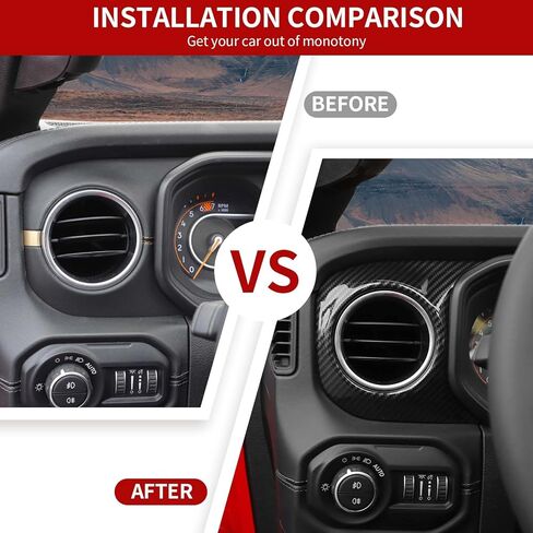 طقم غطاء لوحة زخرفية للوحة التحكم المركزية متوافق مع 2024-2026+ Jeep Wrangler JL JLU وJeep Gladiator JT (ألياف الكربون) in Kuwait