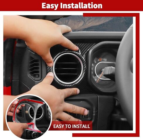 طقم غطاء لوحة زخرفية للوحة التحكم المركزية متوافق مع 2024-2026+ Jeep Wrangler JL JLU وJeep Gladiator JT (ألياف الكربون) in Kuwait