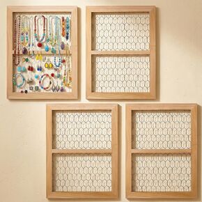 Novabright 4 Pack Chicken Wire Wooden Frame 9.5" x 11.5" Unfinished Wood Frame with Chicken Wire Mesh for Crafts Photos Collages Jewelry Indoor Outdoor Decoration in Saudi Arabia