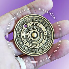 Tarot Cards Coin for Divination Readings, Spin and Stop Decision Tool, Fortune Telling Deck Spinner (Antique Silver) in Saudi Arabia