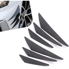 6PCS Car Spoiler Canard Kit, Anti-Collision Auto Front Bumper Lip Splitter, PVC Self-Adhesive Car Body Anti-Scratch Diffuser Spoiler Decor, Universal Exterior for Most Cars(Glossy Black) in Saudi Arabia