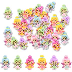 GUZUHUKU 60pcs Angel Flatback Charms, Flower Fairy Slime Charms Cartoons Mixing Colors Charms Cute for DIY Crafts Making, Decorations, Scrapbooking, Embellishments, Hair Clip Jewelry Making Accessory in Saudi Arabia